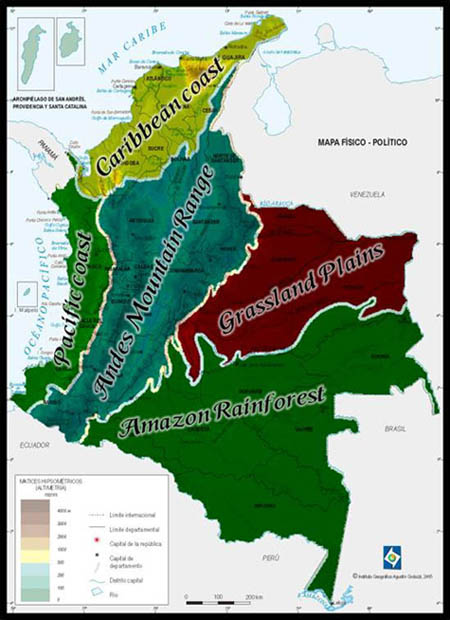 Natural regions of Colombia