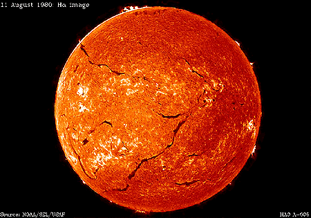 H alpha image of Sun's 
chromosphere