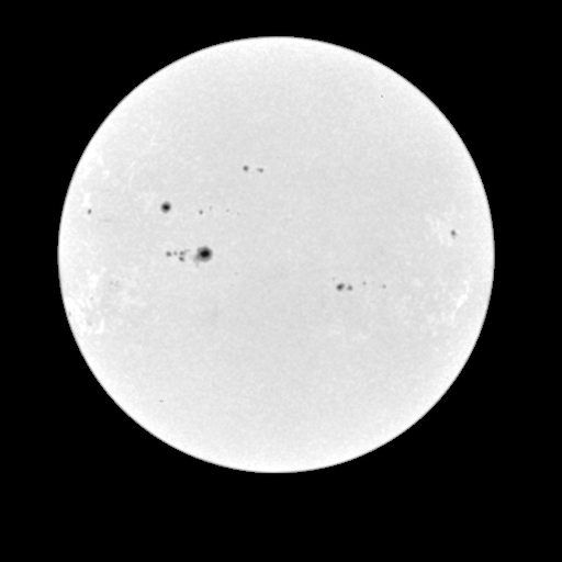 Our Sun in visible light showing sunspots