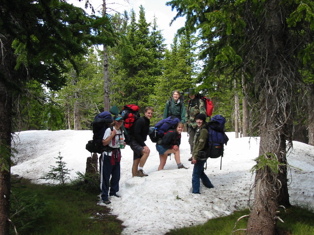 The hikers: Kelly, Paul, Jenny, River, Vanessa, and Jess