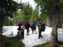 The hikers: Kelly, Paul, Jenny, River, Vanessa, and Jess