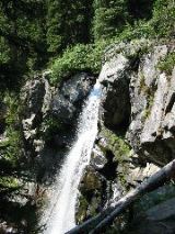 Water falls where we stopped to rest at the top of a mountain