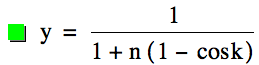 y=1/(1+n*[1-cos(k)])