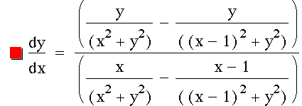 function(optotal(x),y)=[y/[x^2+y^2]-y/[[x-1]^2+y^2]]/[x/[x^2+y^2]-(x-1)/[[x-1]^2+y^2]]