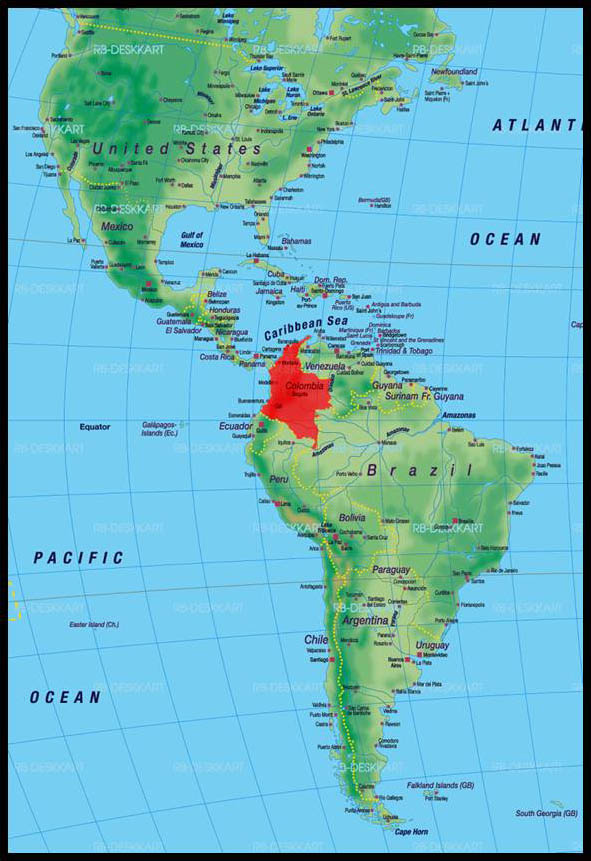 Colombia en el continente Americano